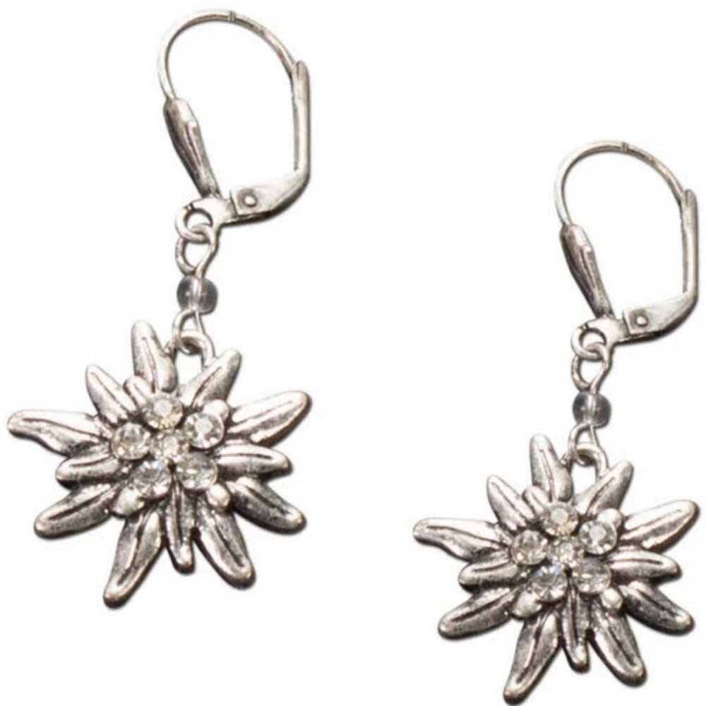 Dirndl Silver Edelweiss Earrings